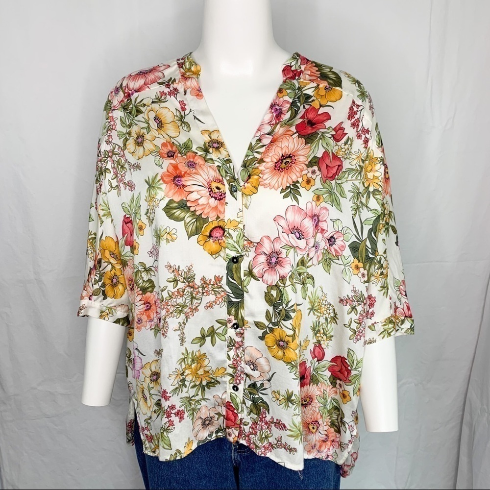 ZARA Flowing Floral Blouse - Size XS - Picture 2 of 14